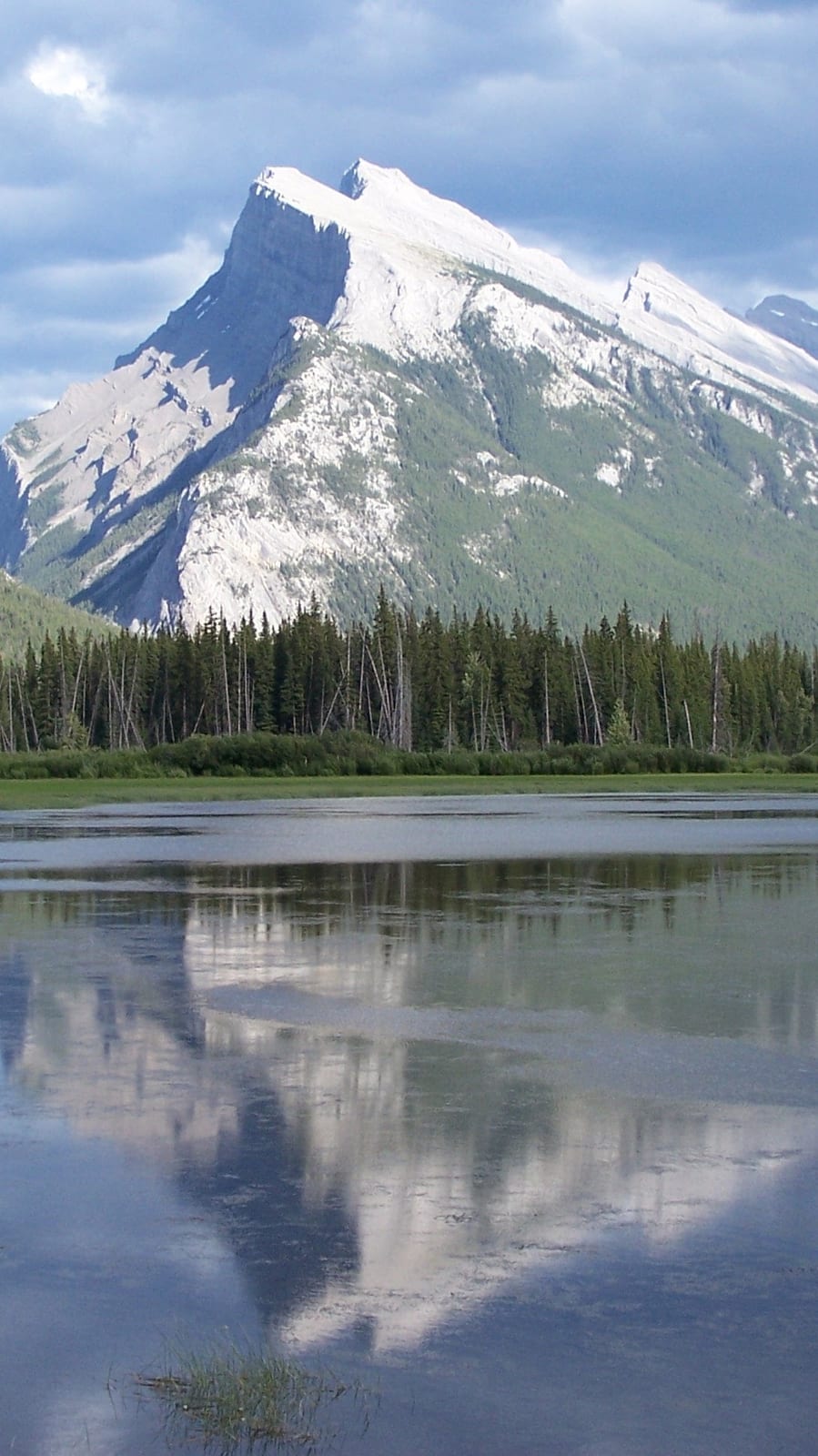 Vermilion Lakes, Banff. Mount Rundle reflected in the still waters of the lake.