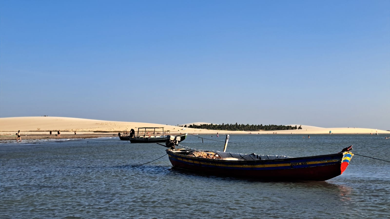 The calm waters of Praia Principal, sheltered from the waves