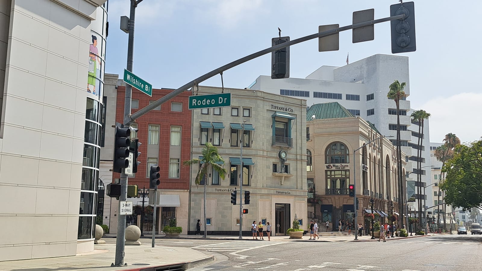 Rodeo Drive at the corner of Wilshire Boulevard