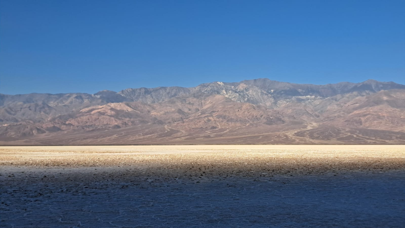 Morning light over the salt flats of Badwater Basin